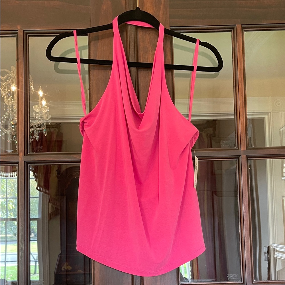 Cowl neck hot pink top, anthropologie, extra large new tags